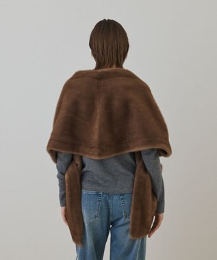 GRACE CONTINENTAL フェイクミンクストール ブラウン