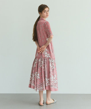 GRACE CONTINENTAL バンダナプリントシャツドレス ピンク