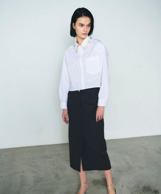 GRACE CONTINENTAL ストレッチタイトスカート チャコール