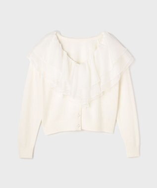 GRACE CONTINENTAL フリルニットカーディガン ホワイト