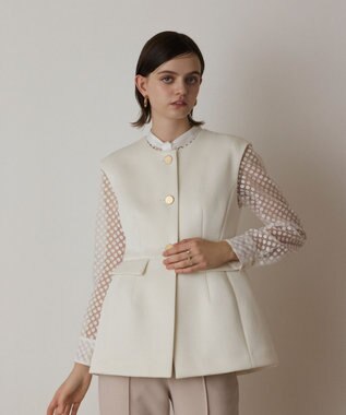 GRACE CONTINENTAL ダンボールニットジレジャケット キナリ