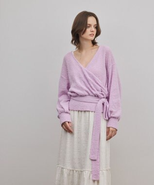 GRACE CONTINENTAL カシュクールニットトップ ピンク