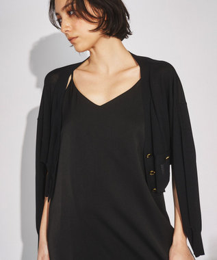 GRACE CONTINENTAL ショートルーズニットカーディガン ブラック