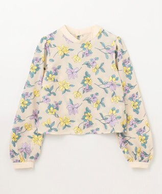 GRACE CONTINENTAL フラワー刺繍ショートトップ キナリ