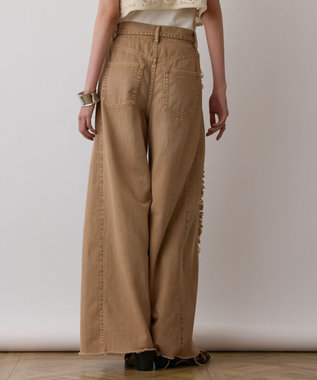 GRACE CONTINENTAL フリンジバギーパンツ ベージュ