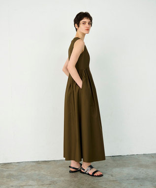 GRACE CONTINENTAL タックフレアロングワンピース ブラウン