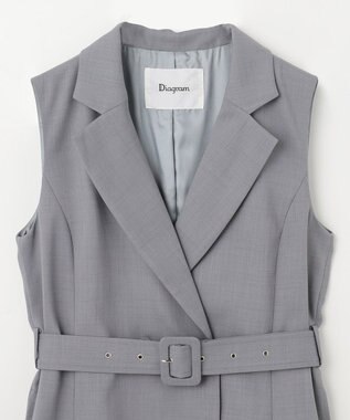 GRACE CONTINENTAL テーラーチュールワンピース グレー