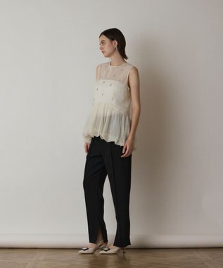 GRACE CONTINENTAL バルーンチュールトップ ホワイト