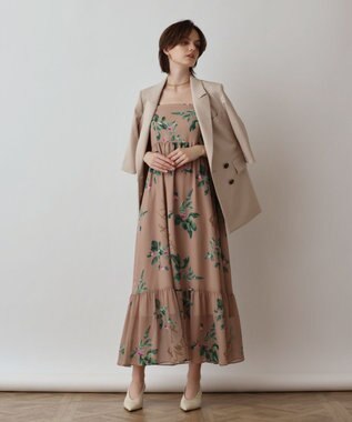 GRACE CONTINENTAL プリントセパレートワンピース ブラウン