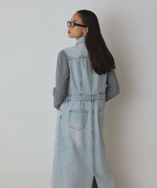 GRACE CONTINENTAL デニムロングジレワンピース サックス