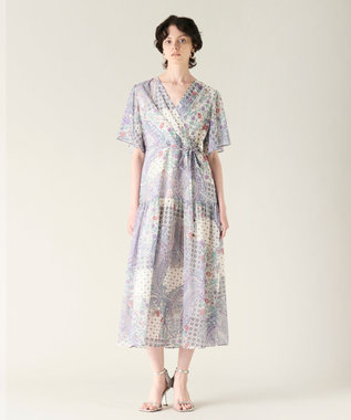 GRACE CONTINENTAL ペイズリーカシュクールワンピース ベージュ