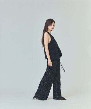 GRACE CONTINENTAL チュールフェザータンクトップ ブラック