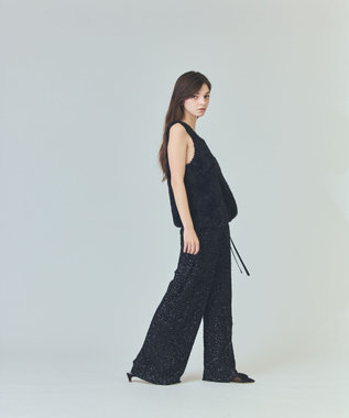 GRACE CONTINENTAL チュールフェザータンクトップ ブラック