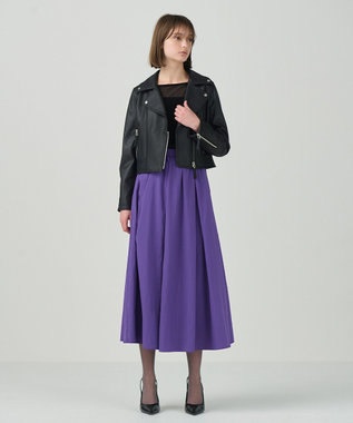 GRACE CONTINENTAL タックギャザータフタスカート パープル