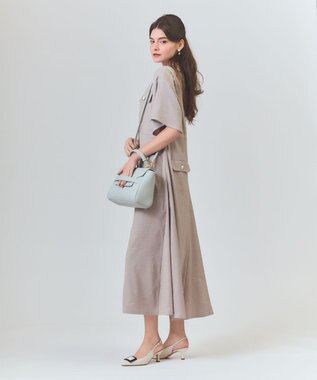 GRACE CONTINENTAL リネンデニムライクワンピース ベージュ