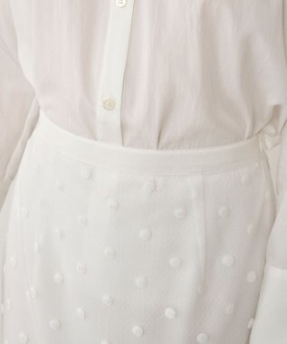 GRACE CONTINENTAL ドットチュールタイトスカート ホワイト