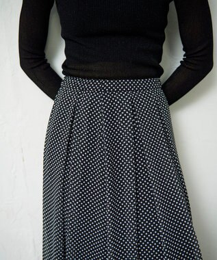 GRACE CONTINENTAL ドットBOXタックスカート ブラック