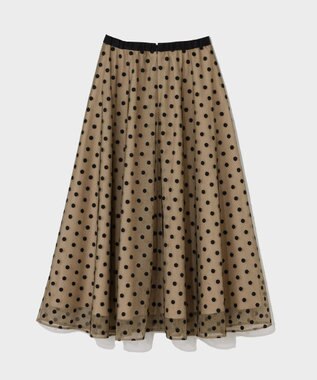 GRACE CONTINENTAL ドットembチュールスカート ベージュ