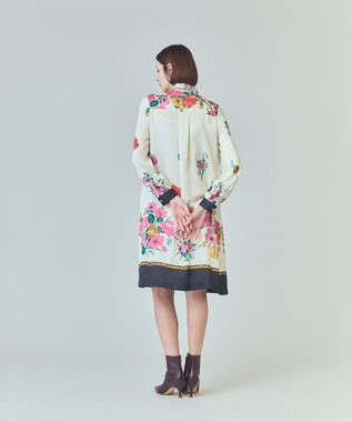 GRACE CONTINENTAL ボタニカルスカーフプリントワンピース キナリ