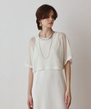GRACE CONTINENTAL メッシュレイヤードワンピース ホワイト