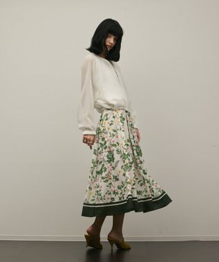 GRACE CONTINENTAL プリントタックフレアスカート キナリ