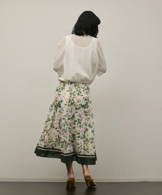 GRACE CONTINENTAL プリントタックフレアスカート キナリ