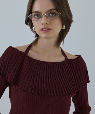 GRACE CONTINENTAL アイレットフレアニットトップ