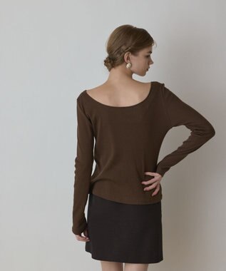 GRACE CONTINENTAL ウ－ルコットンテレコトップ ブラウン