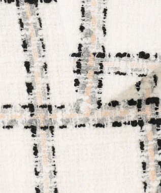 GRACE CONTINENTAL チェックツイードショートジャケット ホワイト