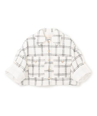 GRACE CONTINENTAL チェックツイードショートジャケット ホワイト
