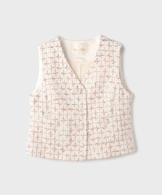 GRACE CONTINENTAL ツイードチェックジレ キナリ