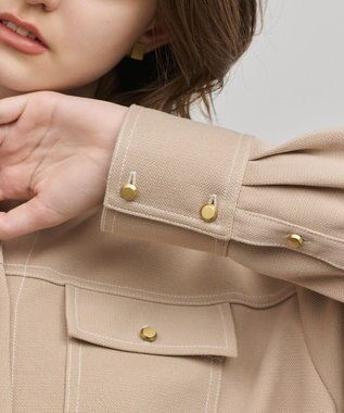 GRACE CONTINENTAL ジャージビッグシャツ ベージュ