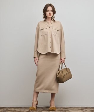 GRACE CONTINENTAL ジャージビッグシャツ ベージュ