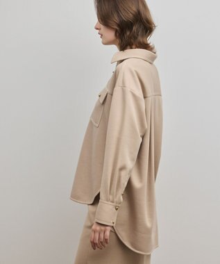 GRACE CONTINENTAL ジャージビッグシャツ ベージュ