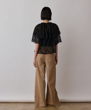 GRACE CONTINENTAL レースケープブラウス ブラック