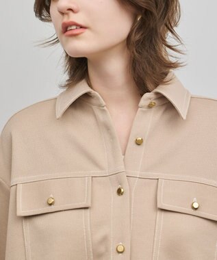 GRACE CONTINENTAL ジャージビッグシャツ ベージュ