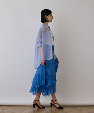 GRACE CONTINENTAL イレギュラープリーツスカート ブルー