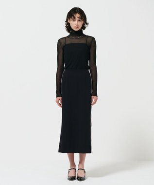 GRACE CONTINENTAL シアーリブタートルトップ ブラック