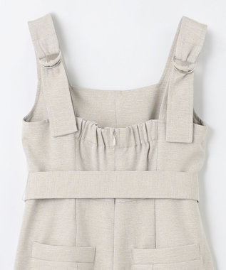 GRACE CONTINENTAL 麻調ベルトサロペット ベージュ