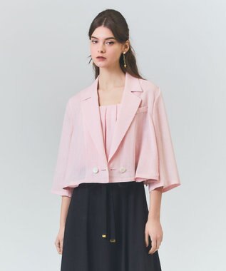 GRACE CONTINENTAL リネンライクシアージャケット ピンク