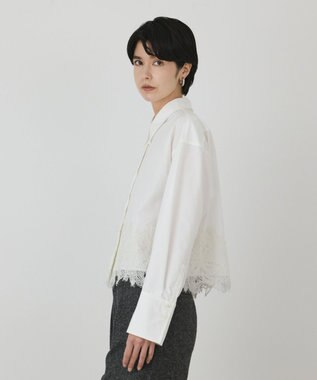 GRACE CONTINENTAL レースヘムシャツ ホワイト