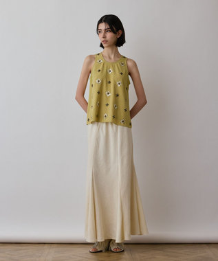 GRACE CONTINENTAL ビジューノースリーブトップ イエロー