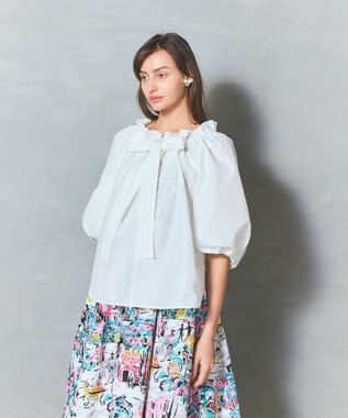 GRACE CONTINENTAL ボリュームスリーブトップ ホワイト