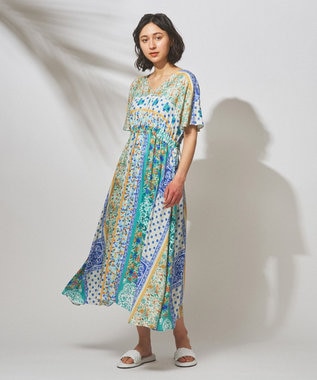 タイルプリントギャザーワンピース Grace Continental Grace Continental グレースコンチネンタル 通販 タイルプリントギャザーワンピース Grace Continental Grace Continental グレースコンチネンタル 通販
