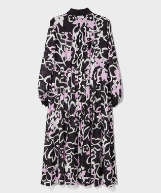 GRACE CONTINENTAL キカフラワープリーツドレス ブラック