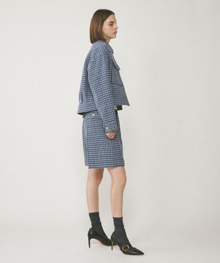 GRACE CONTINENTAL チェックツイードハーフパンツ ブルー