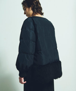 GRACE CONTINENTAL ボアコンビダウンジャケット ブラック