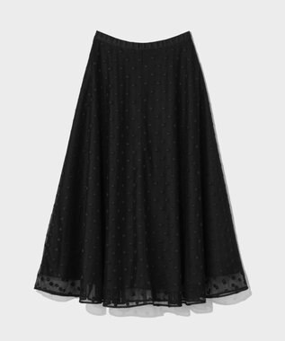 GRACE CONTINENTAL ドットembチュールスカート ブラック