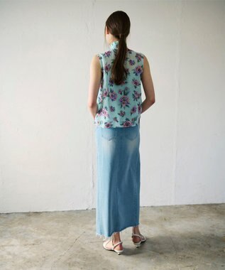 GRACE CONTINENTAL エスニックフラワー刺繍トップ ライトグリーン