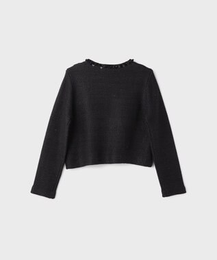 GRACE CONTINENTAL ブレードツイードニットジャケット ブラック